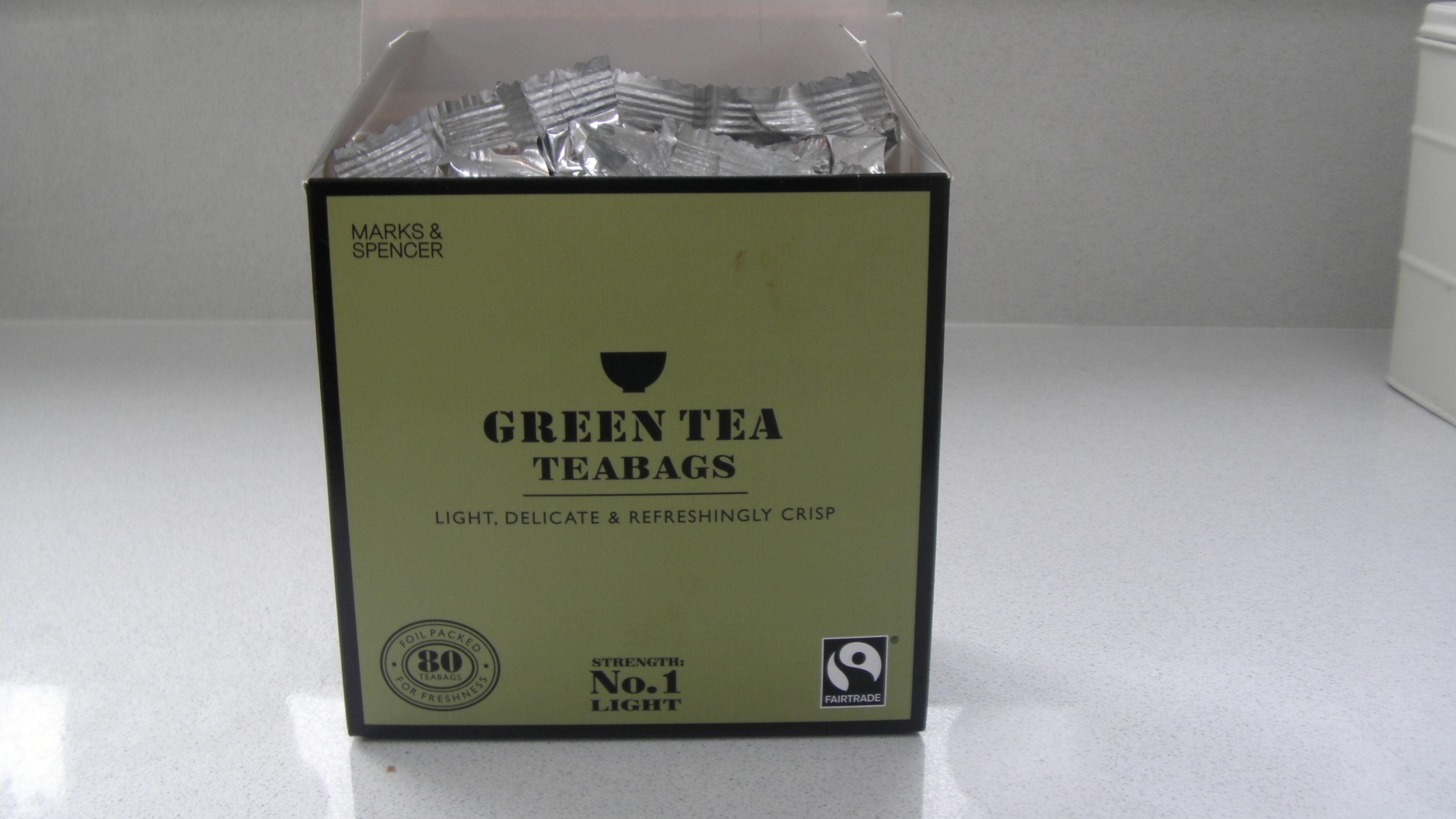 box of green tea teabags